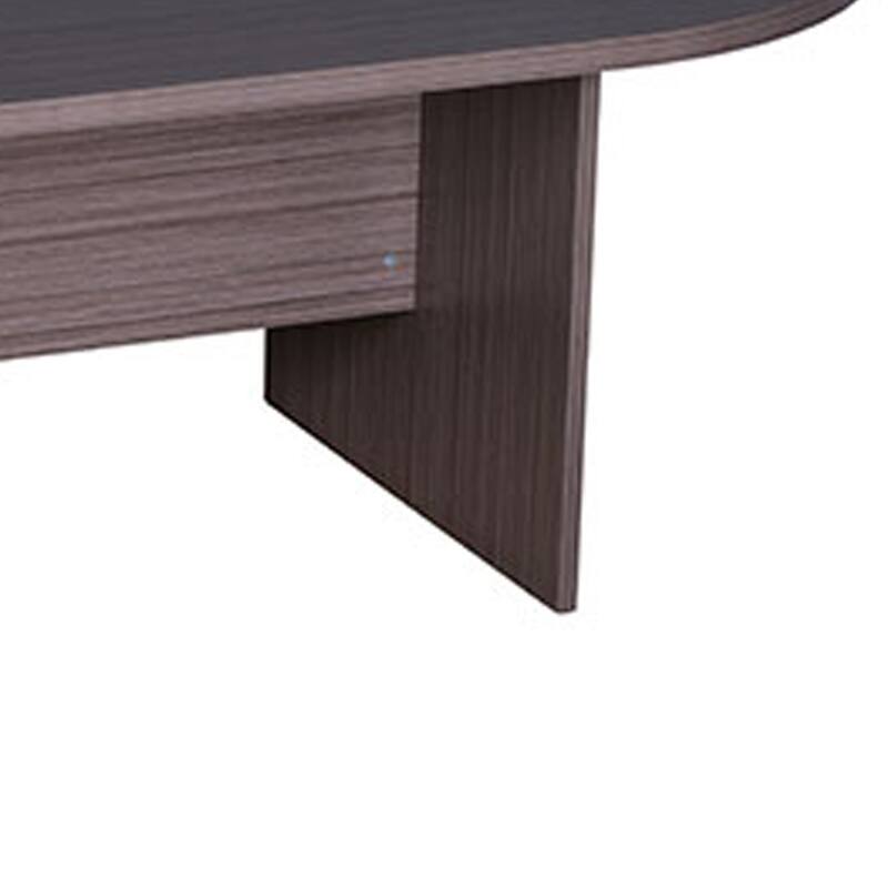 Mike 71 Inch Oval Conference Table with Panel Legs, Driftwood Gray
