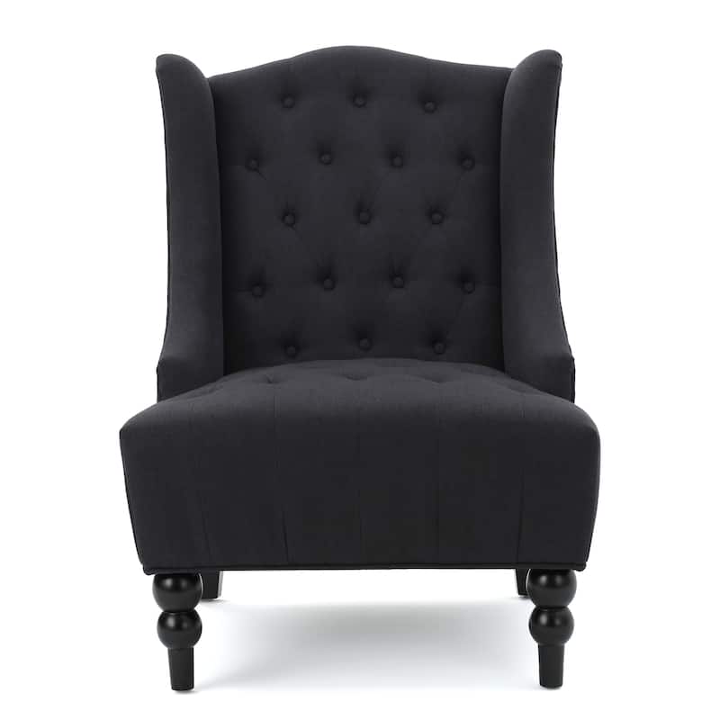 27.5" High Back Button Tufted Club Chair
