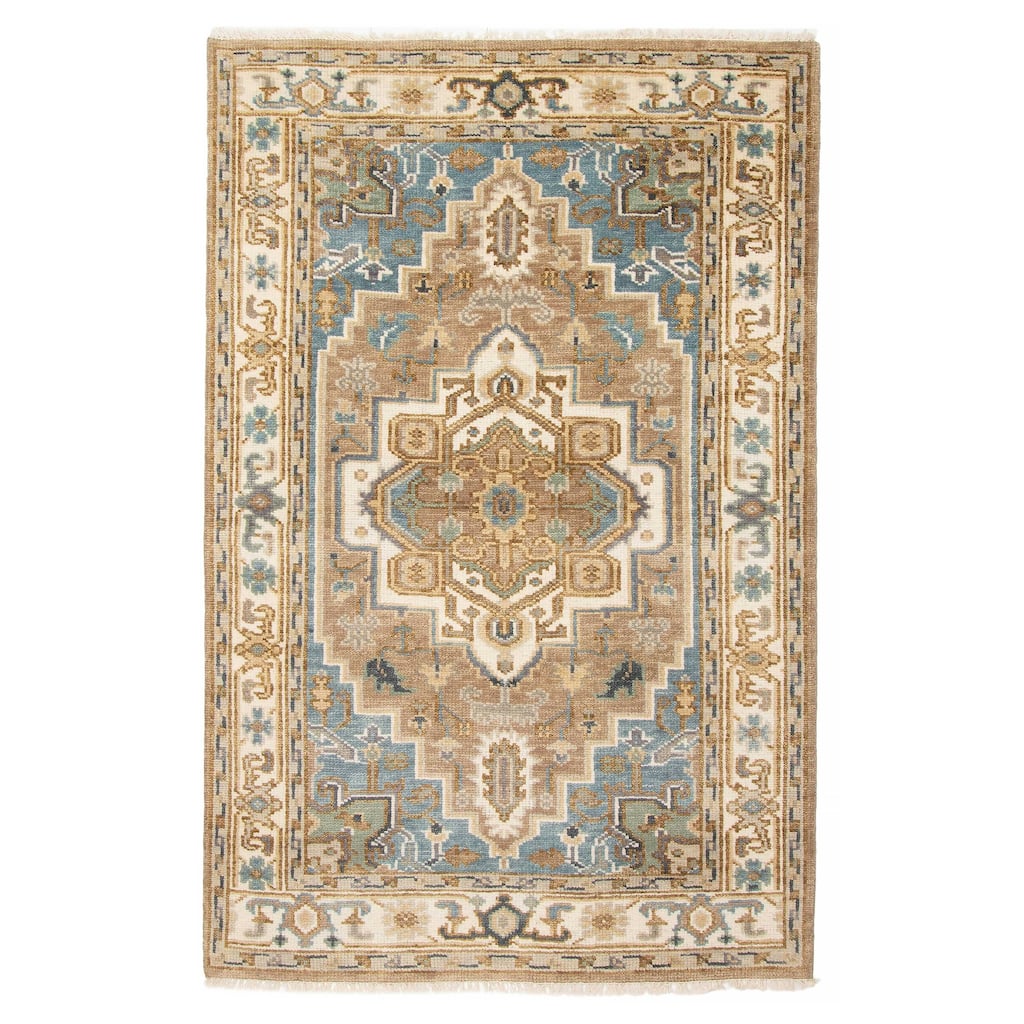 ECARPETGALLERY Hand-knotted Jules Serapi Beige Wool Rug - 5'2 x 7'11