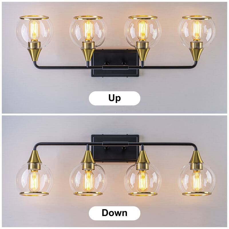 Starsky 3/4 Lights Modern Vanity Light Clear Globe Glass Shades