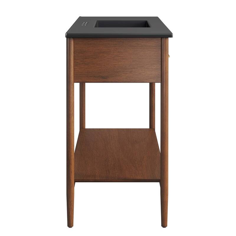 Zaire 18"/24"/30"/36"/48" Bathroom Vanity with Black Sink Top