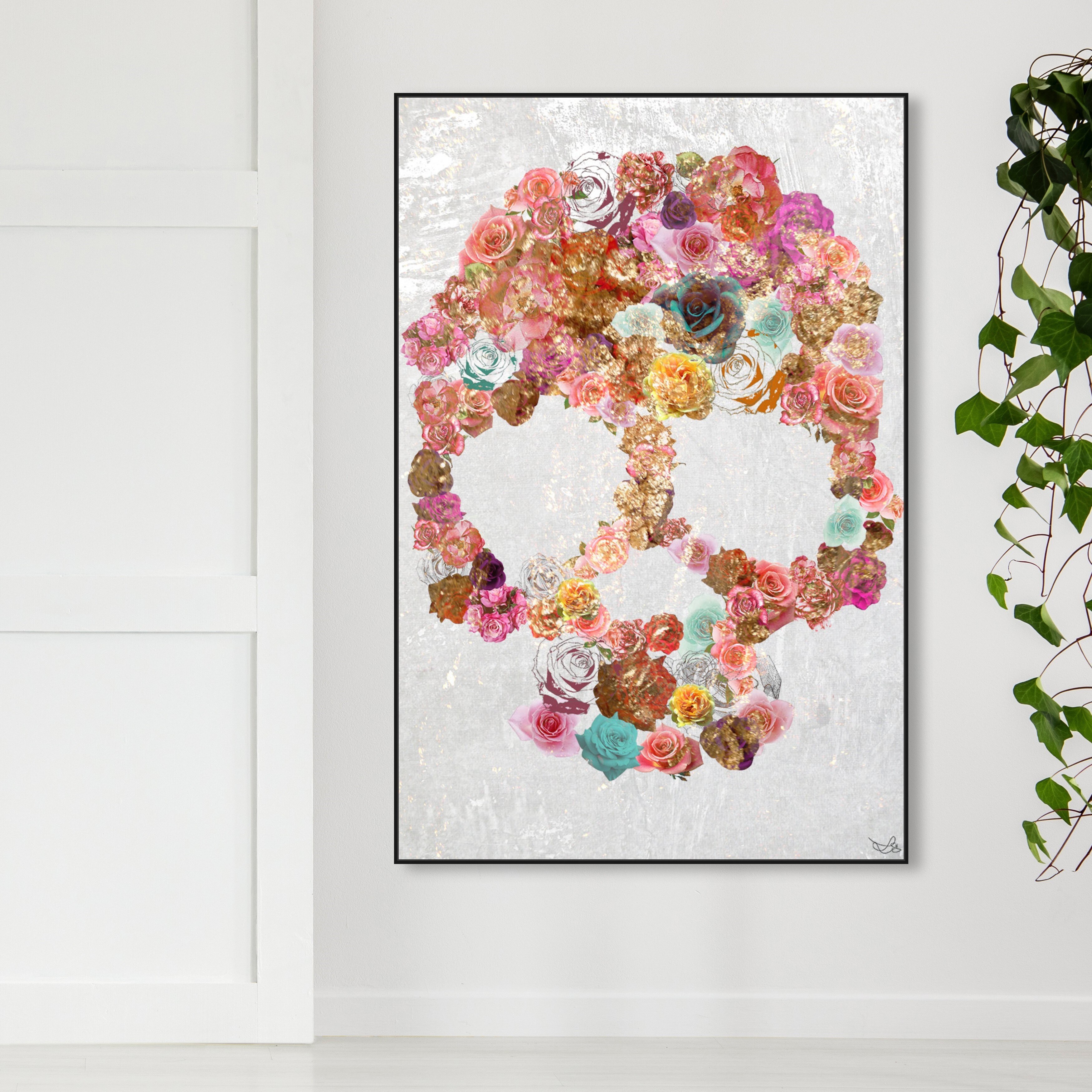 Oliver Gal 'Skull of Roses' Floral and Botanical Wall Art Framed