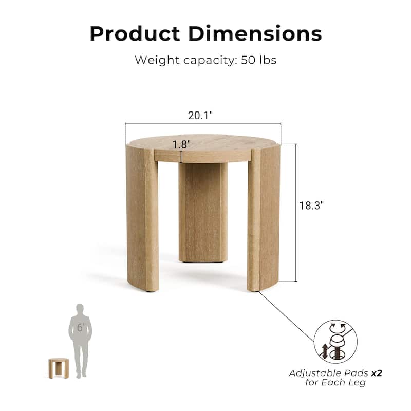 Furniture of America Minst Modern 2-Piece Wood Round Coffee Table Set