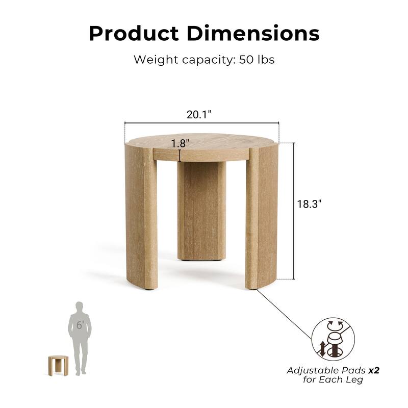 Furniture of America Minst Modern Wood Round End Table