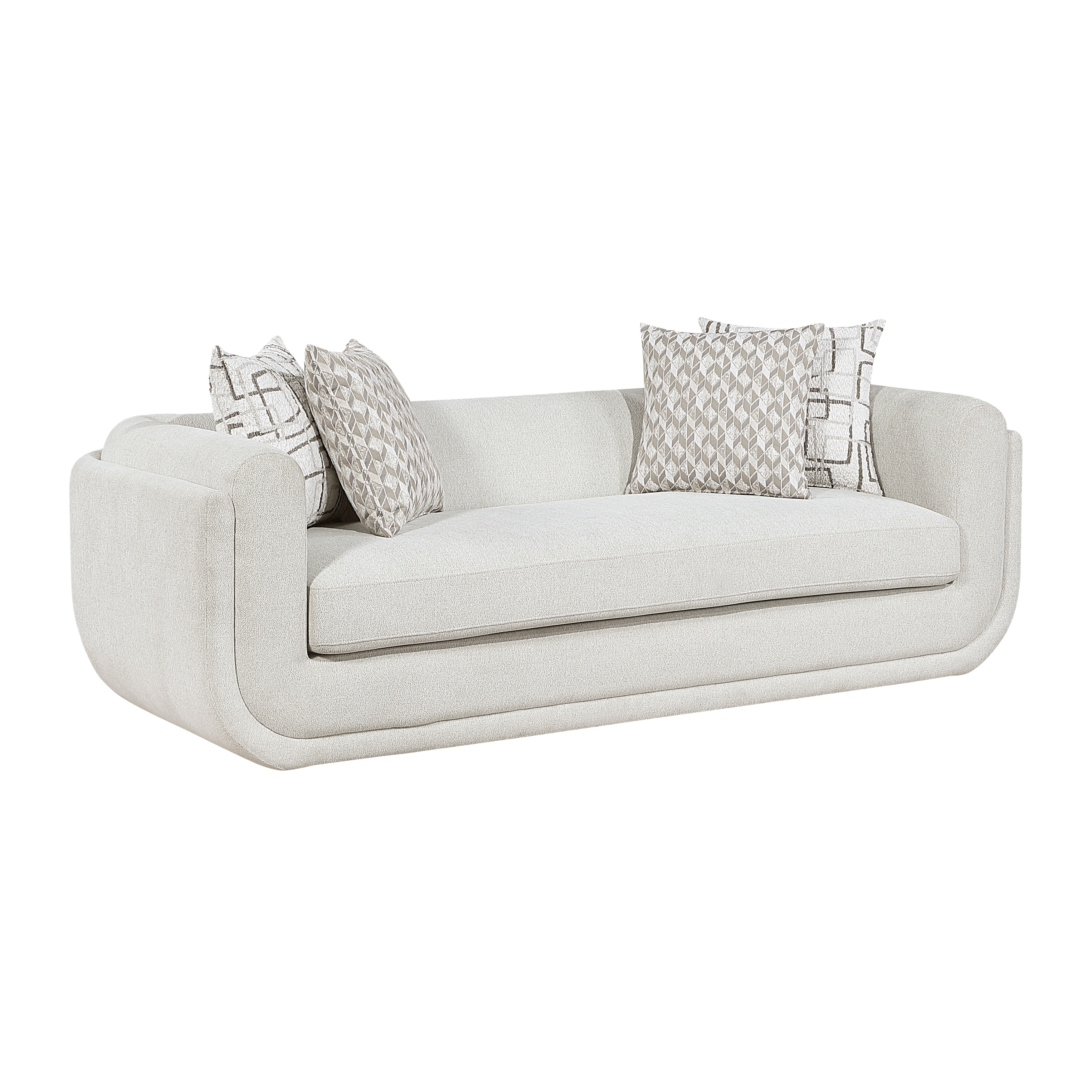 Calvani 88.5" Chenille Living Room Sofa with Four Decor Pillows