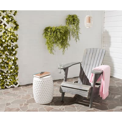 SAFAVIEH Outdoor Living Vista Ash Grey Acacia Wood Adirondack Chair - 29.9" W x 37.4" D x 31.9" H