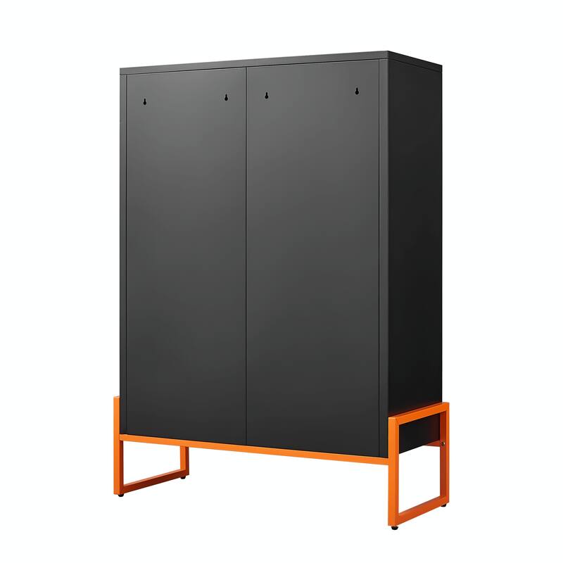 High Shoe Cabinet with Adjustable Partitions & Mesh Doors