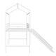 preview thumbnail 22 of 24, Fun Loft Bed with Slide, Roof Design, and Writing Board - Metal Frame for Kids
