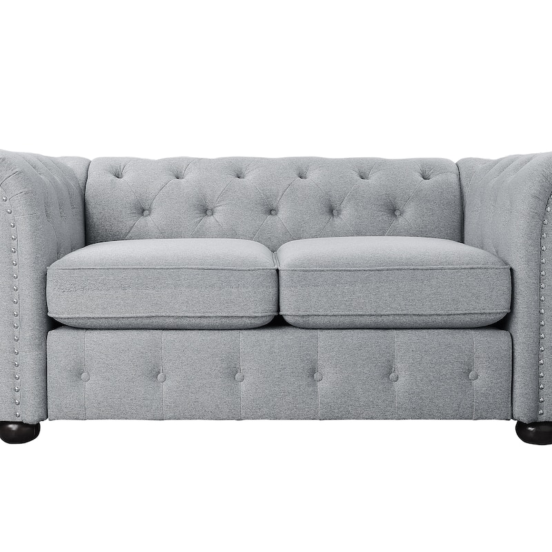 Corvus Aleksis Tufted Chesterfield Loveseat Sofa