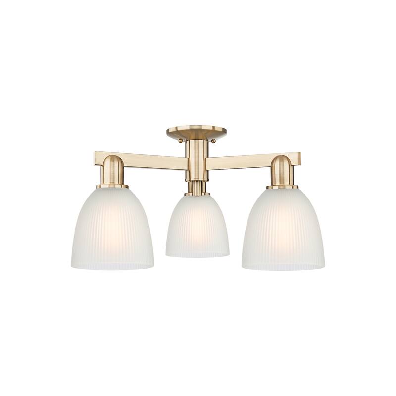 Innovations Lighting 716-3F-11-24 Castile Semi-Flush Castile 3 Light - Champagne Bronze / White
