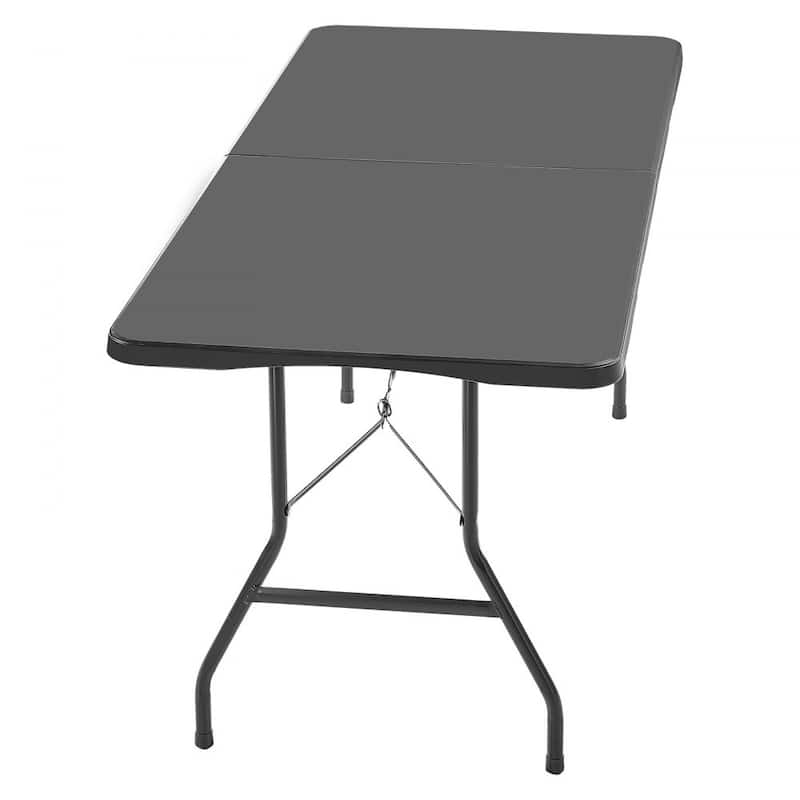 6FT Folding Camping Table Portable Picnic Desk with HDPE Top and Steel Legs for Outdoor BBQ