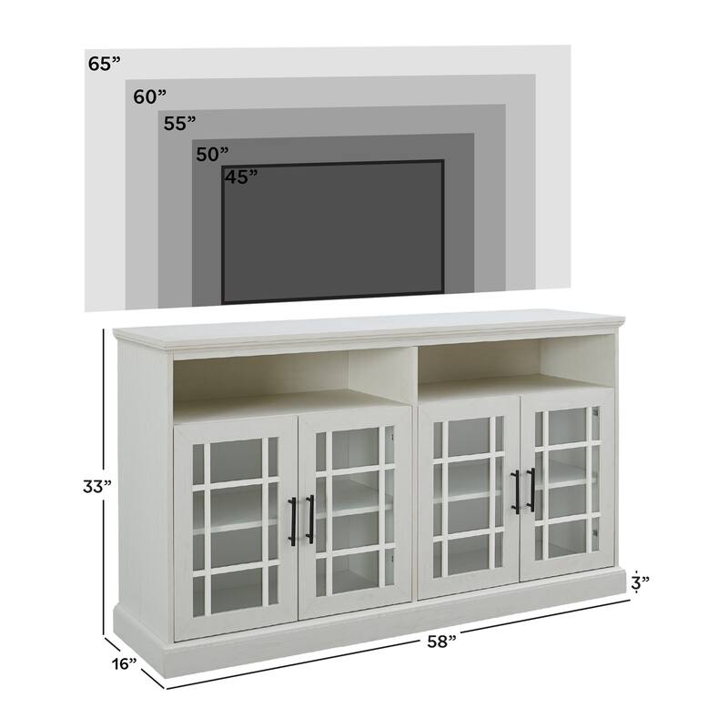Middlebrook 58-inch Framed Glass 4-Door TV Stand