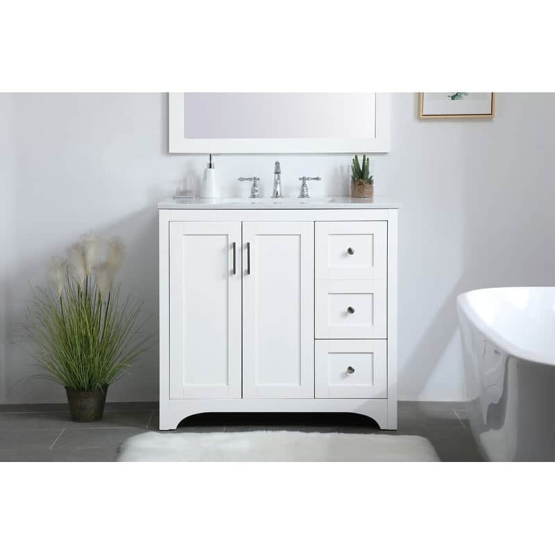 Elegant Lighting VF17036 Moore 36" Free Standing Single Basin Vanity