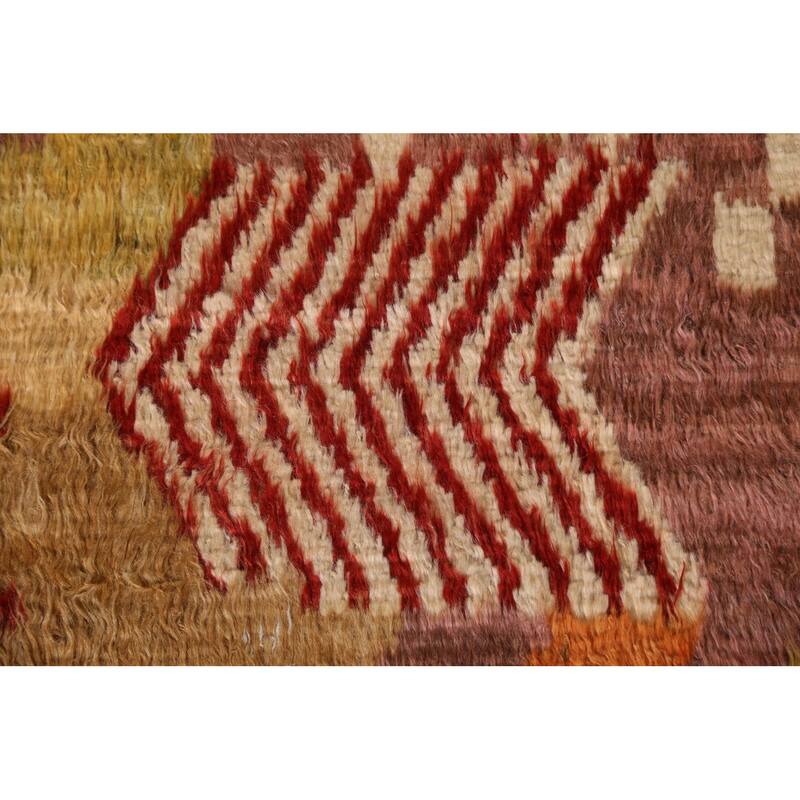 Hand Knotted Oriental 100% Wool Carpet Modern Geometric Multi-Colored Moroccan Area Rug - 8' 0'' X 5' 9''
