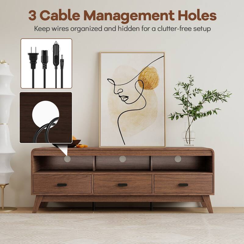 Gymax TV Stand for TVs up to 70'' Mid Century Modern Entertainment