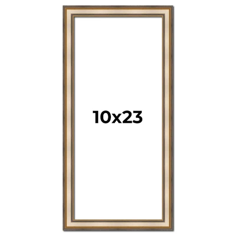 10x23 Frame Gold Solid Wood Shadow Box Width 1.5 Inches | Interior Frame Depth 2 3/8 Inches