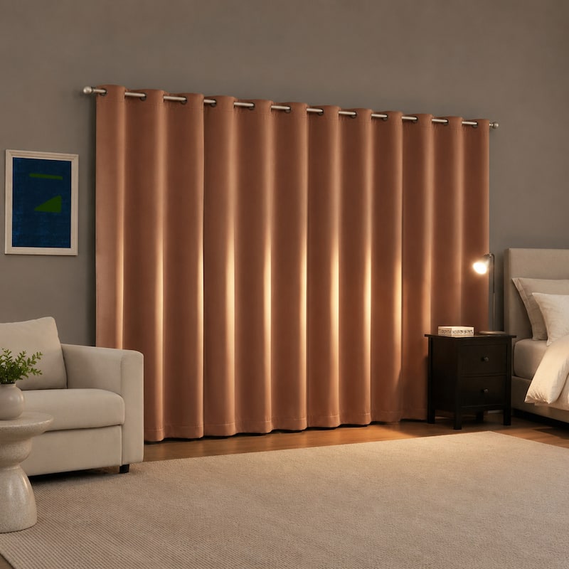 Sun Zero Sheridan Dual-Sided Magnetic Closure Total Blackout Grommet 2-Piece Curtain Panel Pair