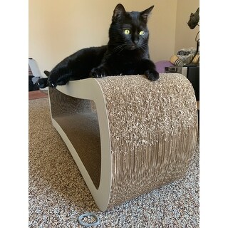 Shop Petfusion Jumbo Cat Scratcher Lounge White Overstock