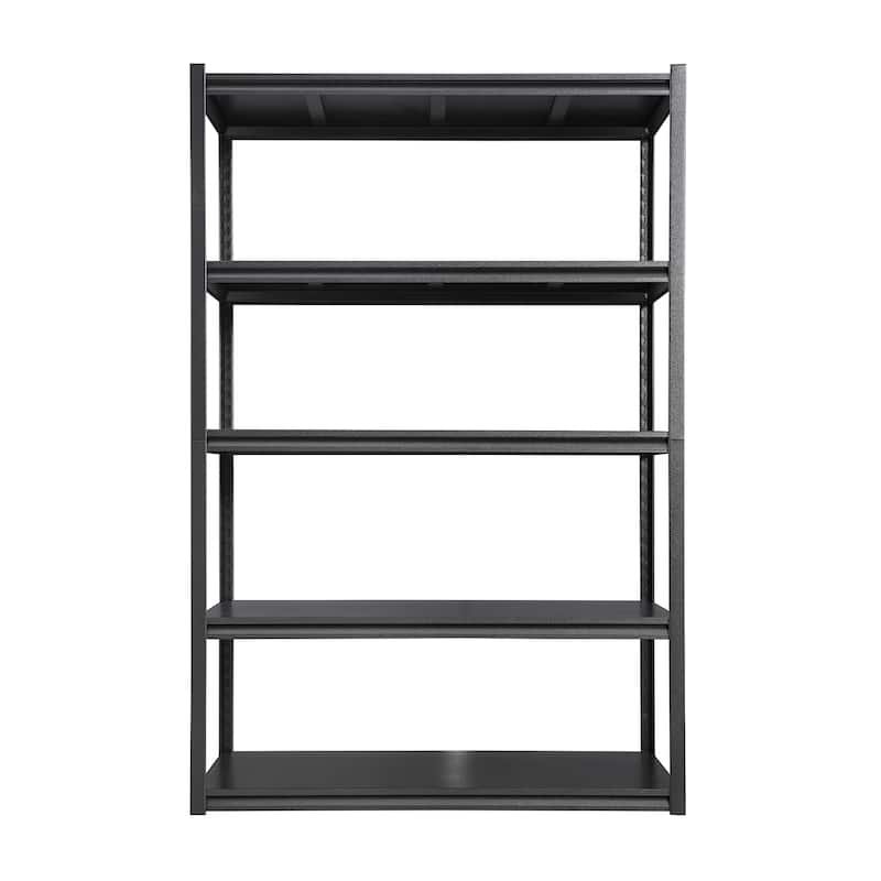 72'' 5-Tier Black Metal Shelves Pantry Organizer Storage