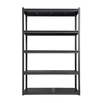 72'' 5-Tier Black Metal Shelves Pantry Organizer Storage