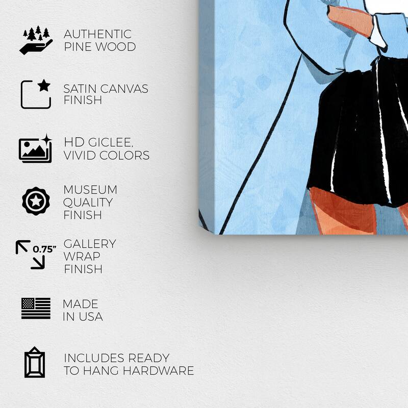 Wynwood Studio Canvas Fashion and Glam Spanish Coattail Blue and Light Blue Modern & Contemporary Wall Art Canvas Print