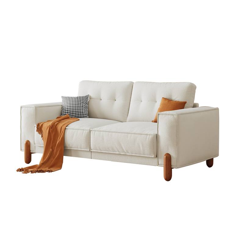 Modern Upholstered Sofa Tufted Couch with Square Arm