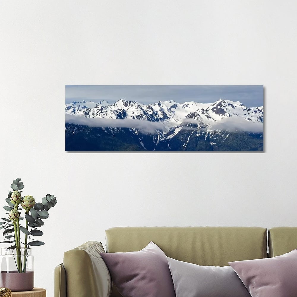 iCanvas "Snow-covered Mountains, Hurricane Ridge, Olympic National Park, Washington State" by Panoramic Images Canvas Print