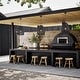 preview thumbnail 12 of 15, 1-Light Outdoor Wicker Rattan Pendant Light 16 Inch Wide - Black