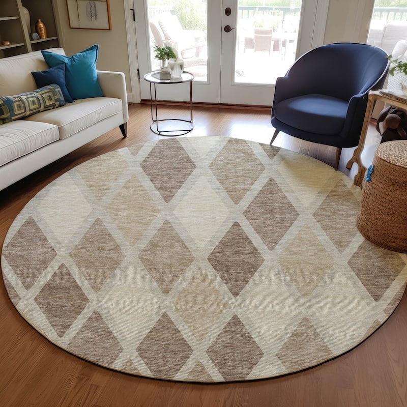 Machine Washable Indoor/ Outdoor Chantille Prism Diamond Rug