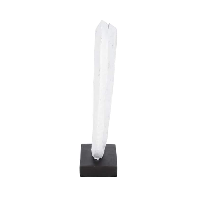 Sagebrook Home Polyresin 11-Inch Oval Loops Sculpture in White with Volcano Texture - 7" x 3" x 11"