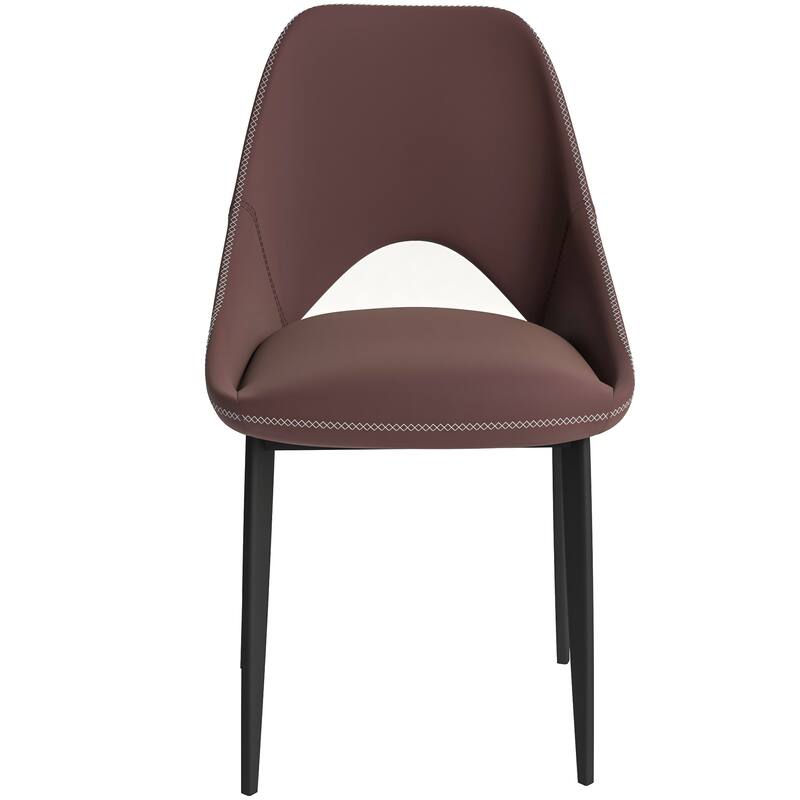 Amalfi Mid-Century Modern Upholstered Dining Chair - Open Back Side Chair with Metal Legs for Kitchen, Dining Room & Living Room