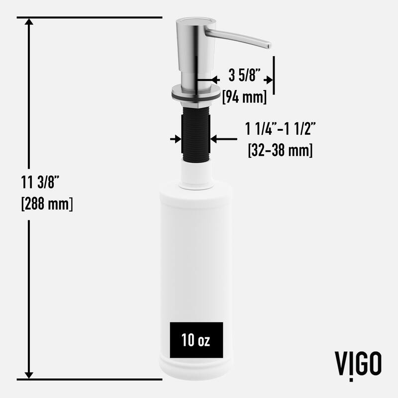 VIGO 10 oz. 1.5" W Kitchen Soap Dispenser