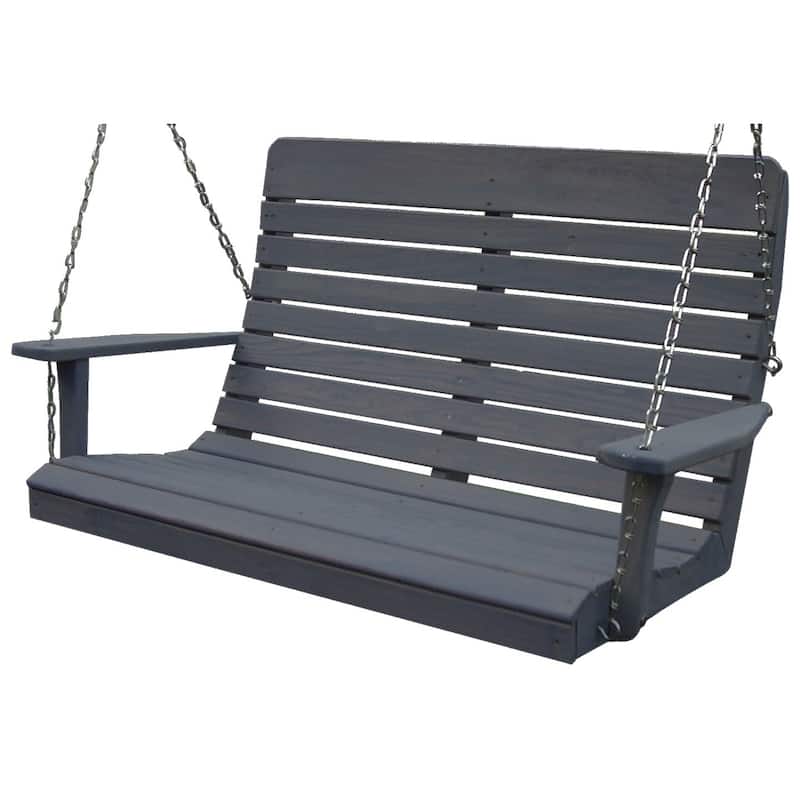 Pressure Treated Pine 4' Highback Swing - Charcoal Stain
