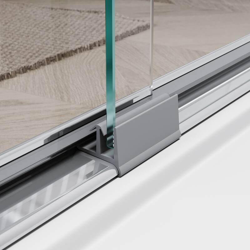 Elegant Double Sliding Shower Door 46.5 in.- 48 in. W x 72 in. H in Chrome Finish with 1/4 in. Clear Shower Glass Panel