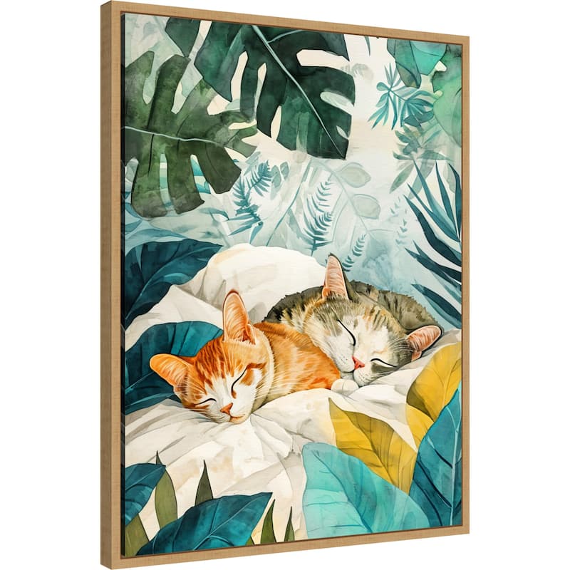 Cats Lives Napping by Justyna Jaszke Framed Canvas Wall Art