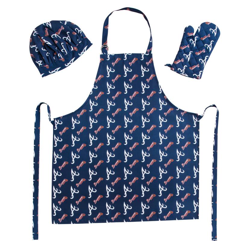 MLB Apron Oven Mitt and Hat 3PC Set - Atlanta Braves