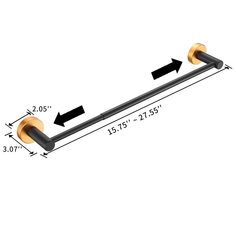 Bathroom Hardware Set, Thicken Space Aluminum 3 PCS Towel Bar Set