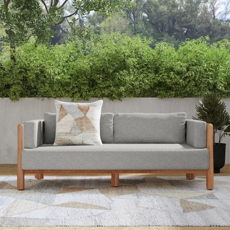 Classic Home Aston Teak Wood Outdoor Sofa - Natural