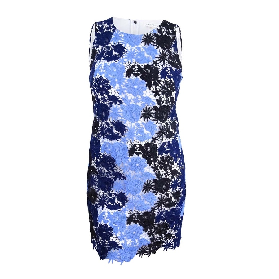 calvin klein blue sleeveless dress
