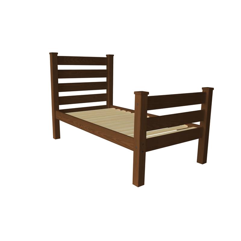 HomeRoots Brown Solid Wood Twin Bed Frame
