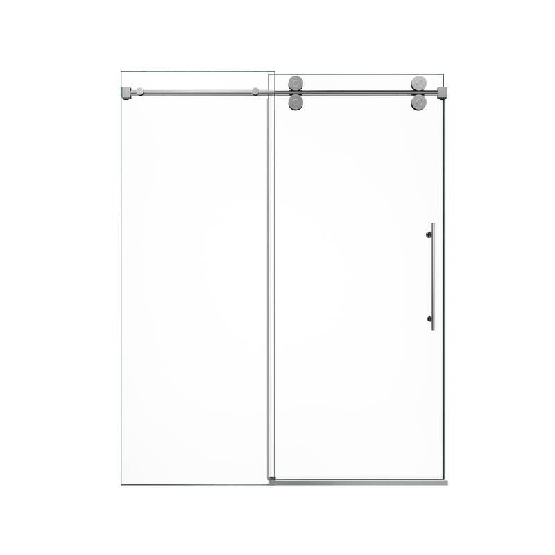 GDFStudio - Modern America Design Frameless Single Sliding Shower Door with 5/16" SGCC Tempered Glass & Stainless Steel Hardware