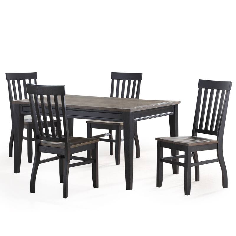 Steve Silver Ralston Two-Tone Ebony and Driftwood 5-Piece Dining Set