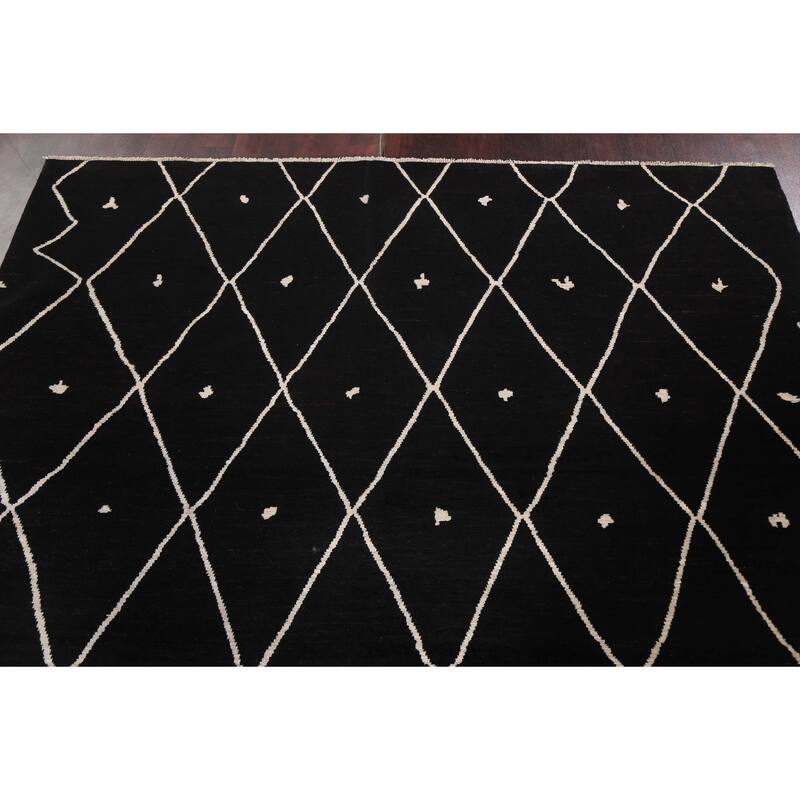 Vegetable Dye Trellis Moroccan Living Room Area Rug Wool Hand-knotted - 6'7" x 9'7"