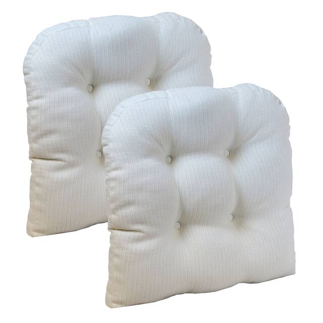 Gripper Non-Slip 17" x 17" Omega Tufted Chair Cushions, Set of 2 - Ivory