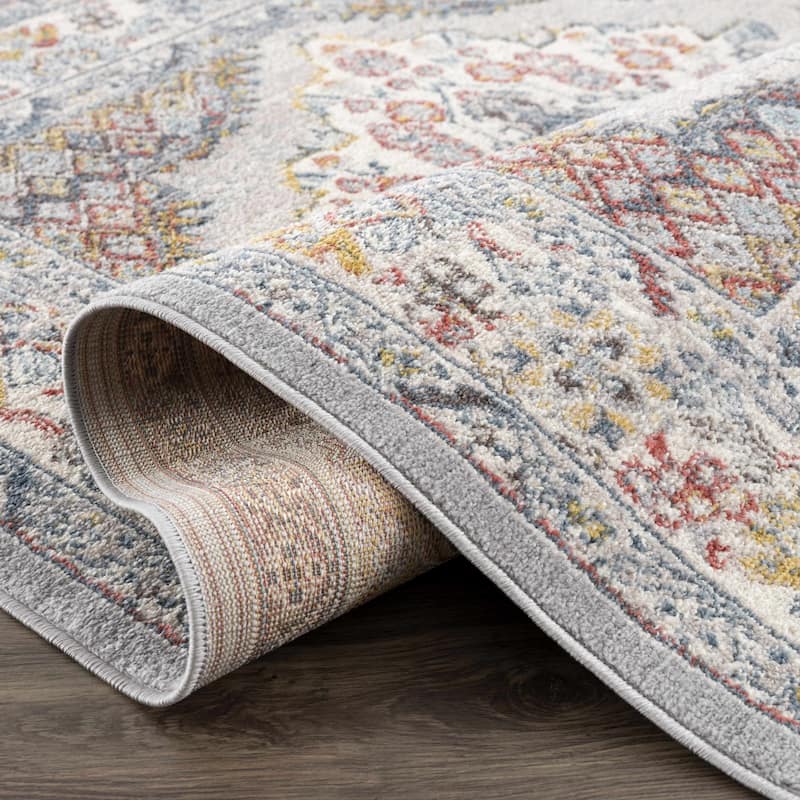Hauteloom Haymond Hallway, Kitchen Runner Rug - Brick Red, Charcoal, Cream - 2'7" x 10'