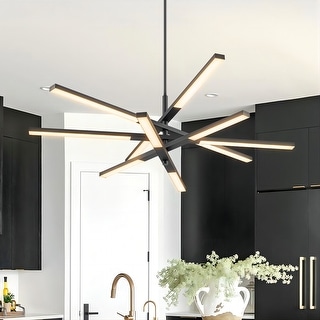 Modern Tiered Linear Sputnik Chandelier Warm Light 3000K Integrated LED Chandelier