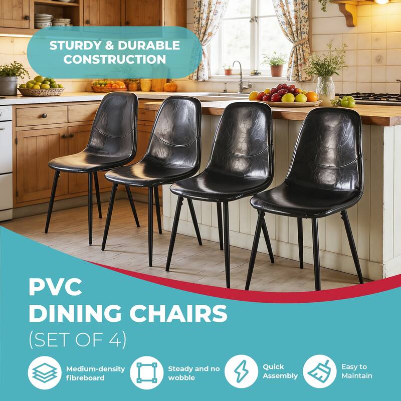 Set of 4 PVC Dining Chairs