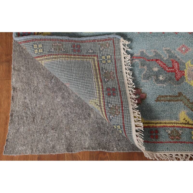 Floral Gray Oushak Area Rug Handmade Wool Carpet - 8'1"x 9'8"