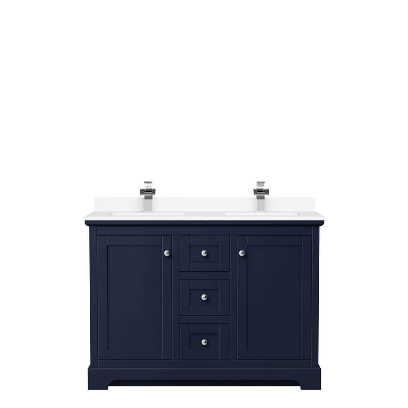Avery 48 Inch Double Vanity, Cultured Marble Top