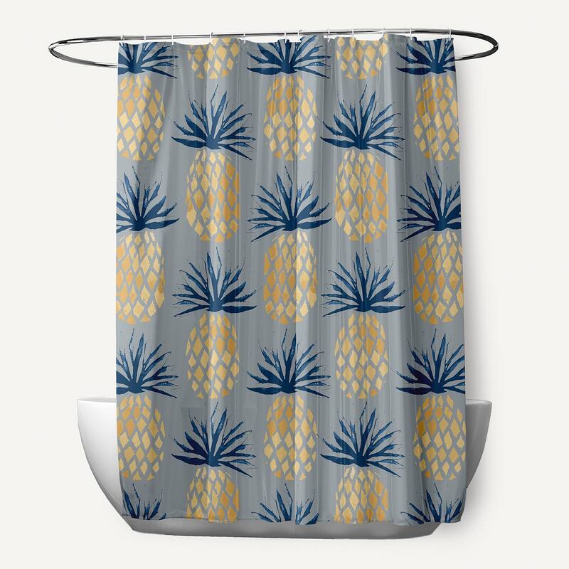 Pineapple Stripes Shower Curtain - Pretty Grey